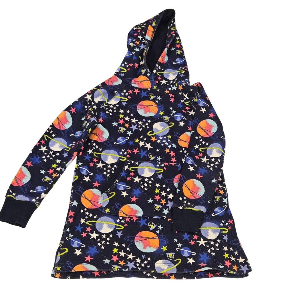 Spotted Zebra Kids Space‎ Planets Stars Astronomh Hoodie Dress Size medium (8)